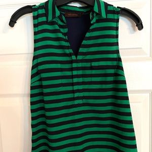 The Limited Green and Black striped shirt